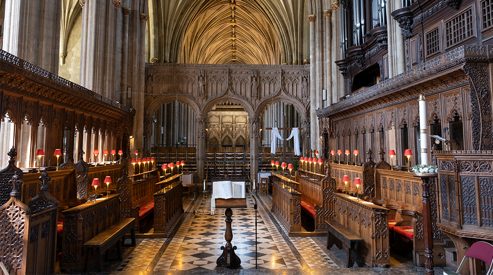 Interior of the Church of England Bristol Cathedral, formally the Cathedral Church of the Holy and Undivided Trinity